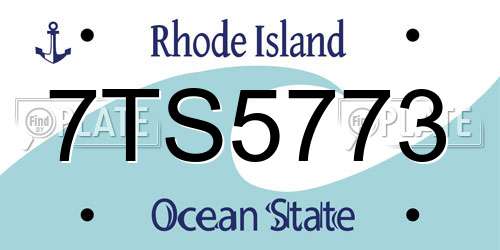 7TS5773 Rhode Island License Plate