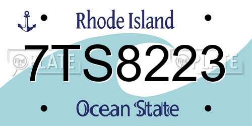 7TS8223 Rhode Island License Plate