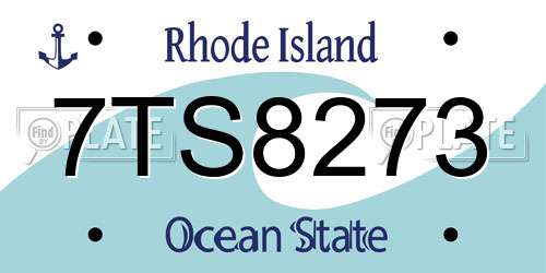 7TS8273 Rhode Island License Plate
