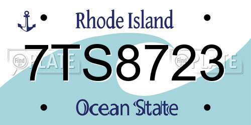 7TS8723 Rhode Island License Plate