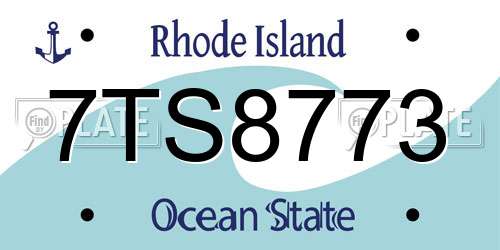 7TS8773 Rhode Island License Plate