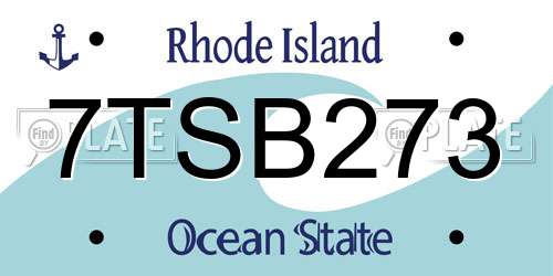 7TSB273 Rhode Island License Plate