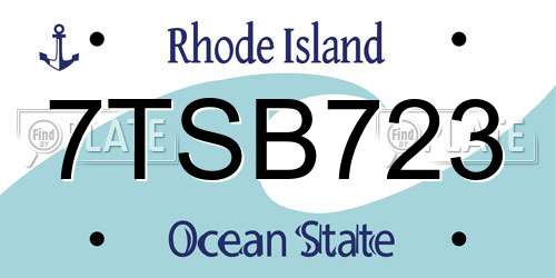 7TSB723 Rhode Island License Plate