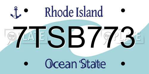 7TSB773 Rhode Island License Plate