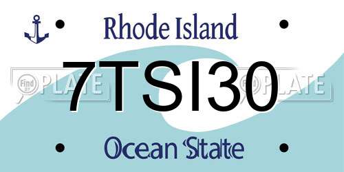 7TSI30 Rhode Island License Plate