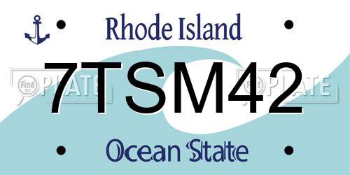 7TSM42 Rhode Island License Plate