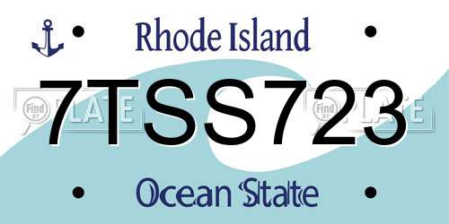 7TSS723 Rhode Island License Plate