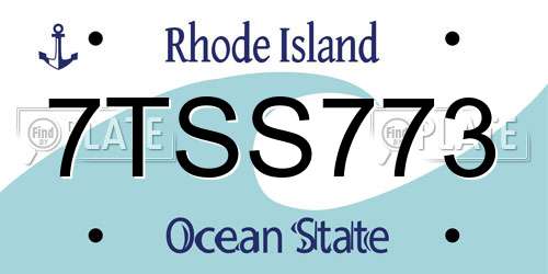 7TSS773 Rhode Island License Plate