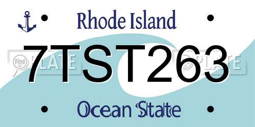 7TST263 Rhode Island License Plate