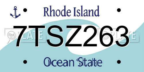 7TSZ263 Rhode Island License Plate