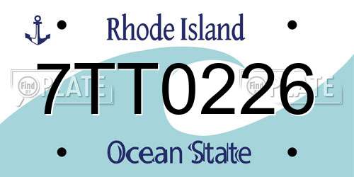 7TT0226 Rhode Island License Plate