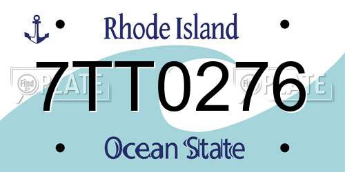 7TT0276 Rhode Island License Plate