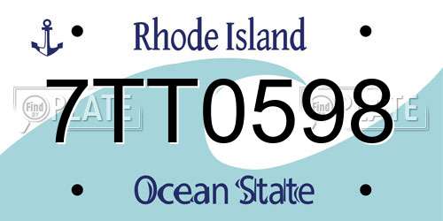 7TT0598 Rhode Island License Plate