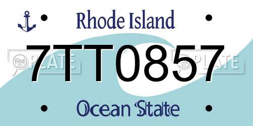 7TT0857 Rhode Island License Plate