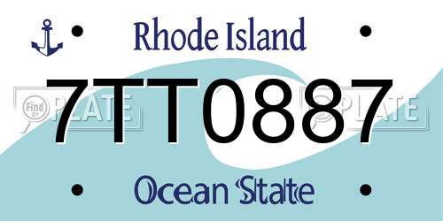7TT0887 Rhode Island License Plate