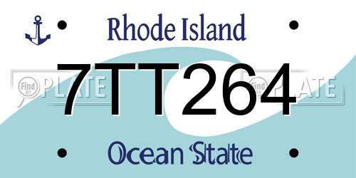 7TT264 Rhode Island License Plate