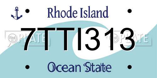 7TTI313 Rhode Island License Plate