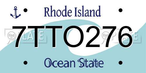 7TTO276 Rhode Island License Plate