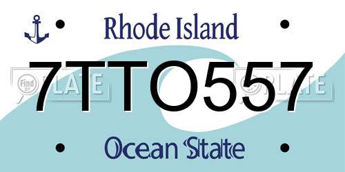 7TTO557 Rhode Island License Plate