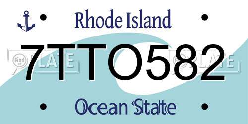 7TTO582 Rhode Island License Plate