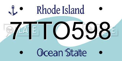 7TTO598 Rhode Island License Plate