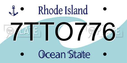 7TTO776 Rhode Island License Plate