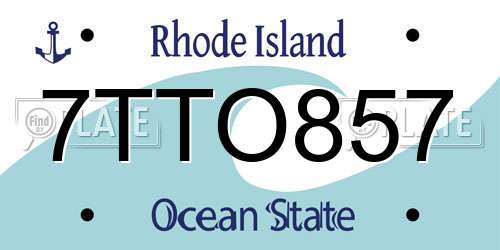 7TTO857 Rhode Island License Plate