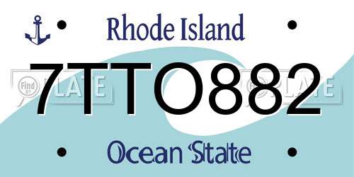 7TTO882 Rhode Island License Plate