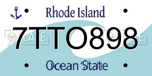 7TTO898 Rhode Island License Plate