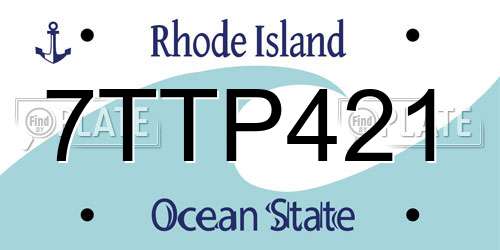 7TTP421 Rhode Island License Plate