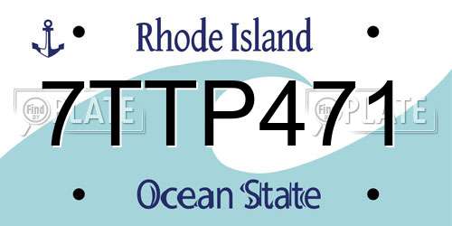 7TTP471 Rhode Island License Plate