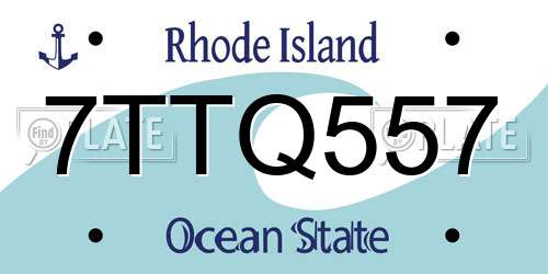 7TTQ557 Rhode Island License Plate