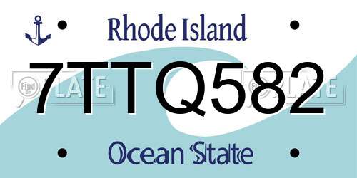 7TTQ582 Rhode Island License Plate