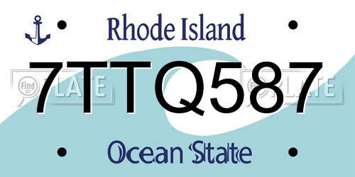 7TTQ587 Rhode Island License Plate