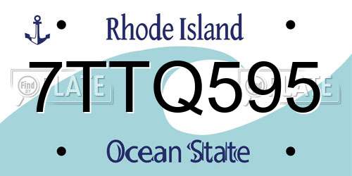 7TTQ595 Rhode Island License Plate