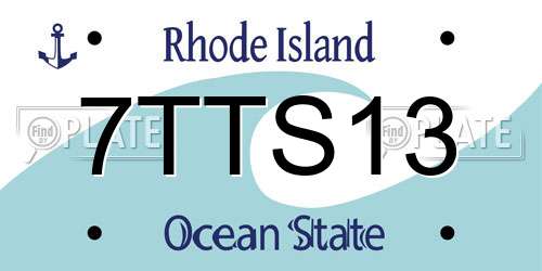 7TTS13 Rhode Island License Plate