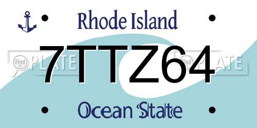 7TTZ64 Rhode Island License Plate