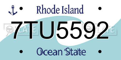 7TU5592 Rhode Island License Plate
