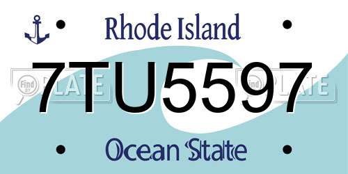 7TU5597 Rhode Island License Plate