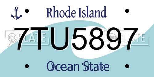 7TU5897 Rhode Island License Plate