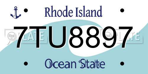 7TU8897 Rhode Island License Plate