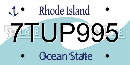 7TUP995 Rhode Island License Plate