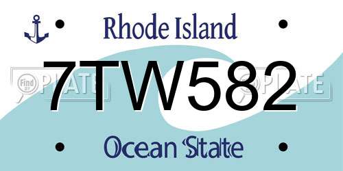 7TW582 Rhode Island License Plate