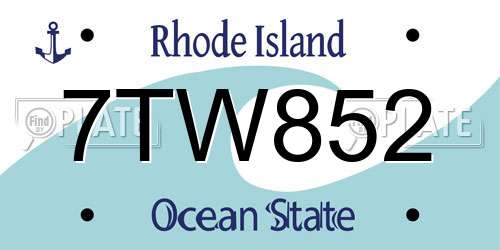 7TW852 Rhode Island License Plate