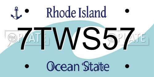 7TWS57 Rhode Island License Plate
