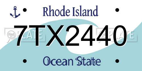 7TX2440 Rhode Island License Plate