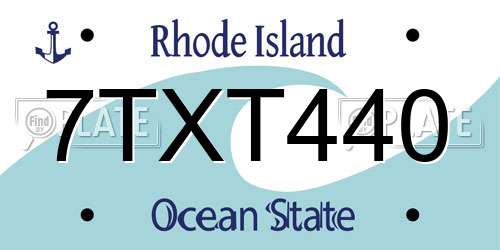 7TXT440 Rhode Island License Plate