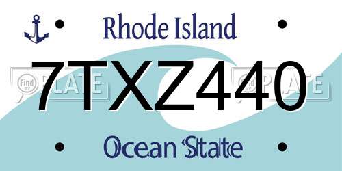 7TXZ440 Rhode Island License Plate