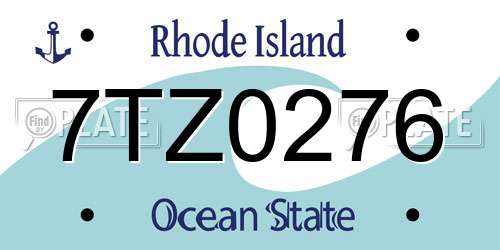 7TZ0276 Rhode Island License Plate