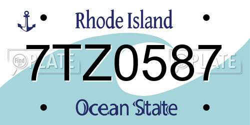 7TZ0587 Rhode Island License Plate